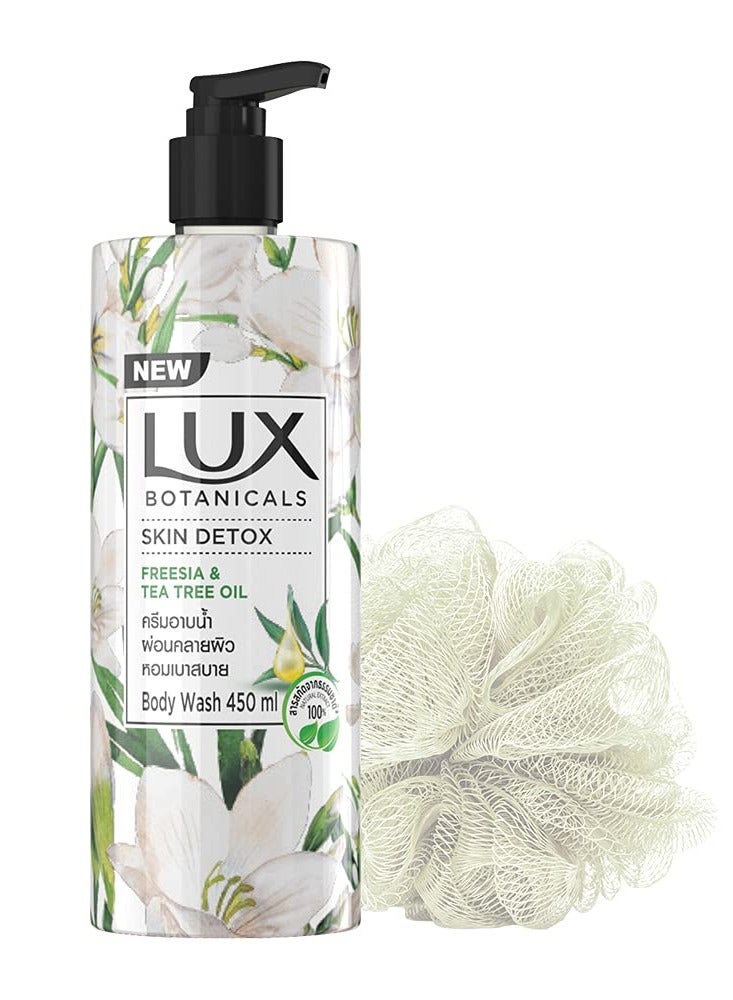 Lux Botanicals Skin Detox Shower Gel Natural Extracts No Paraben Free Loofah 450 ml