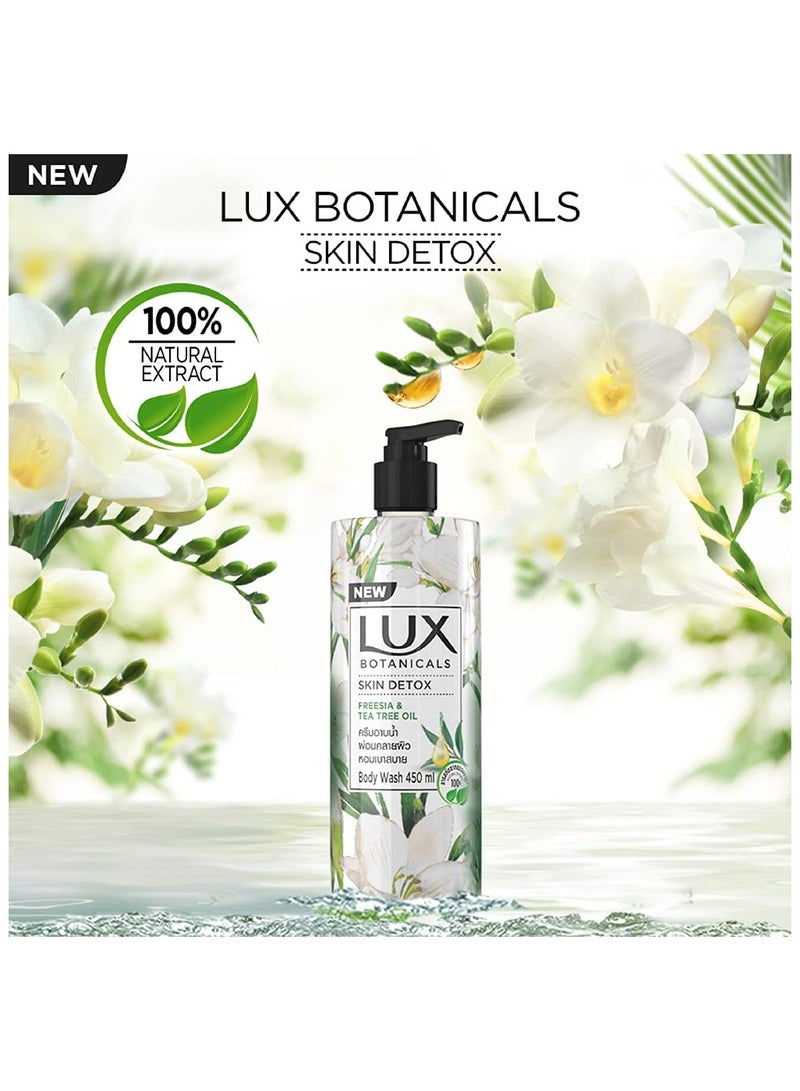 Lux Botanicals Skin Detox Shower Gel Natural Extracts No Paraben Free Loofah 450 ml