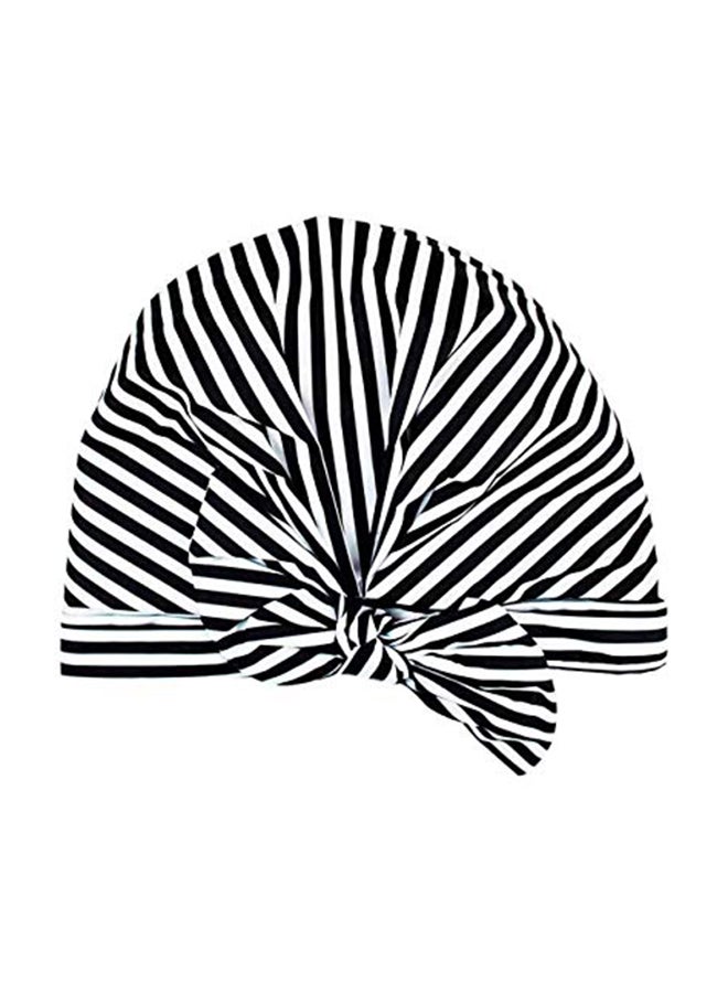 Reusable Waterproof Shower Cap Black/White