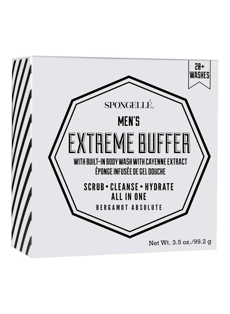 Men’s Extreme Buffer 70.8 gm With Cayenne Pepper Extract Body Wash Infused Buffer All in One Shower Loofah, 12+ Washes