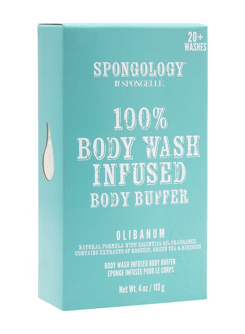 Spongelle Spongology Body Buffer - Olibanum 20+ Washes | Eco-Friendly, Gentle Exfoliation & Moisturizing Skincare