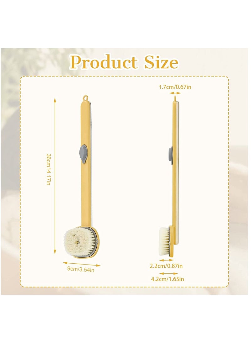 Long Handle Bath Massage Cleaning Brush with Soap Dispenser, Back for Shower, Exfoliating Storable Body Wash