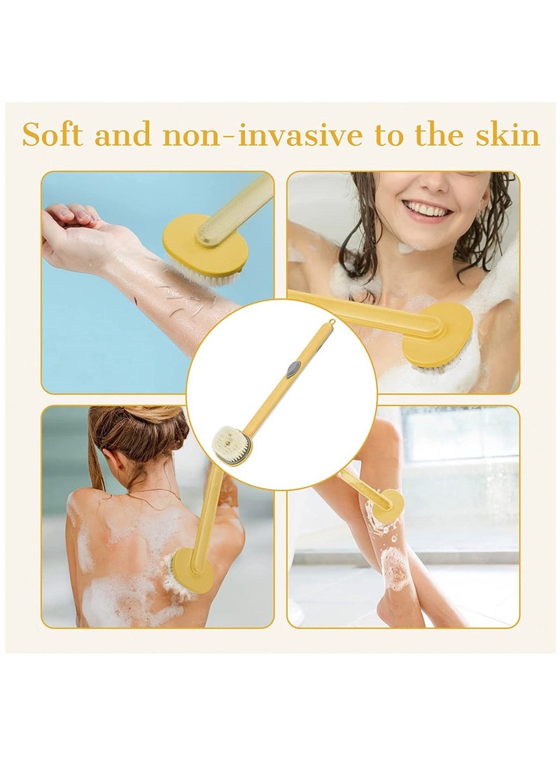 Long Handle Bath Massage Cleaning Brush with Soap Dispenser, Back for Shower, Exfoliating Storable Body Wash