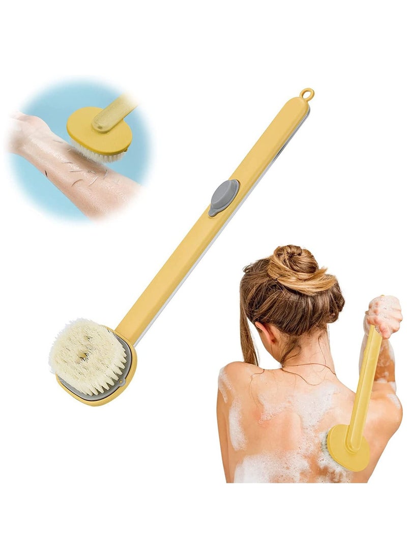 Long Handle Bath Massage Cleaning Brush with Soap Dispenser, Back for Shower, Exfoliating Storable Body Wash