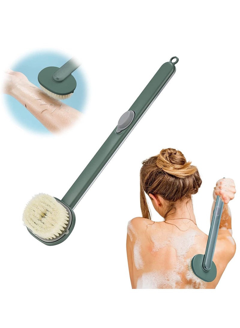 Long Handle Bath Massage Cleaning Brush with Soap Dispenser, Back for Shower, Exfoliating Storable Body Wash