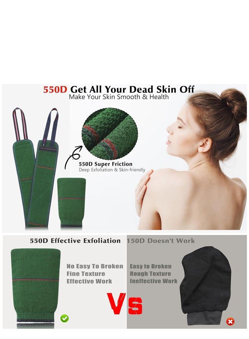 Exfoliating Glove & Back Scrubber - 2 in 1 Exfoliating Body Scrubber, Back Scrubbers for Use in Shower, Exfoliating Mitt, Body Exfoliator Scrubber
