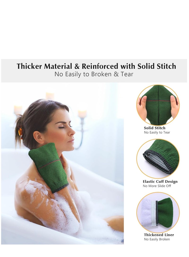 Exfoliating Glove & Back Scrubber - 2 in 1 Exfoliating Body Scrubber, Back Scrubbers for Use in Shower, Exfoliating Mitt, Body Exfoliator Scrubber