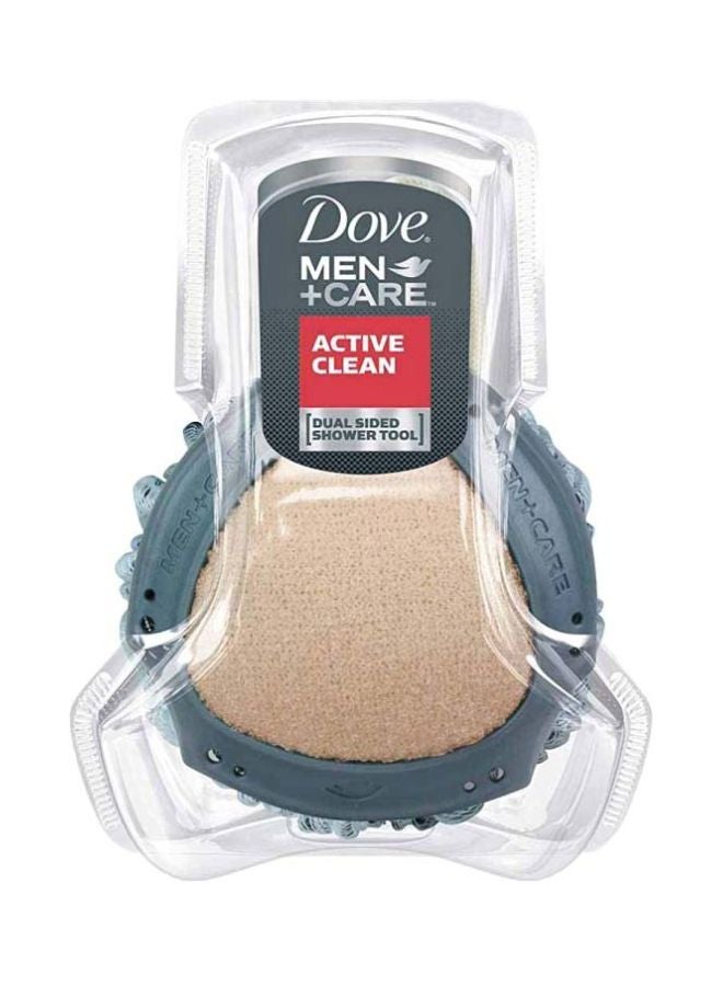 Active Clean Dual Sided Shower Tool Black/Beige