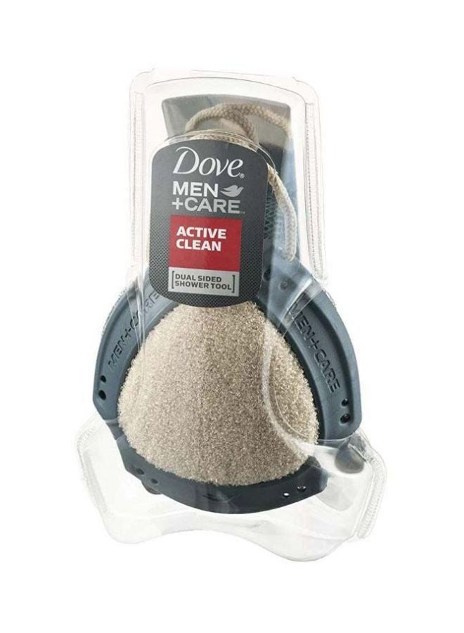 Active Clean Dual Sided Shower Tool Black/Beige