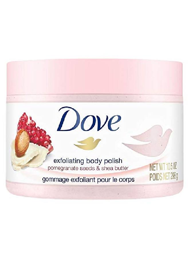 Body Polish Exfoliating Scrub, Moisturizing Shea Butter And Pomegranate Seeds ; Nourishes & Conditions Soft Skin ; Sulphate Free, 298Gm