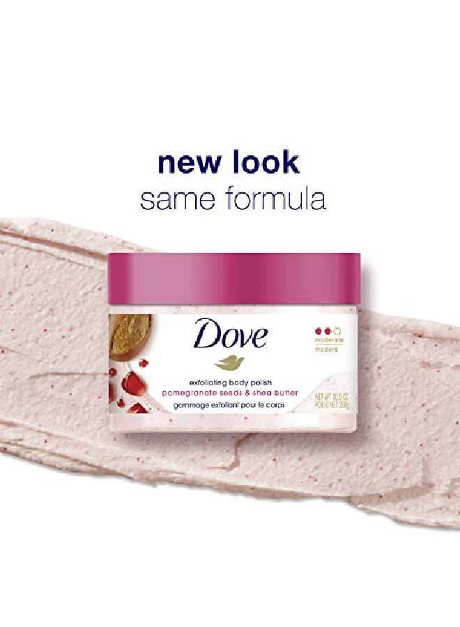 Body Polish Exfoliating Scrub, Moisturizing Shea Butter And Pomegranate Seeds ; Nourishes & Conditions Soft Skin ; Sulphate Free, 298Gm