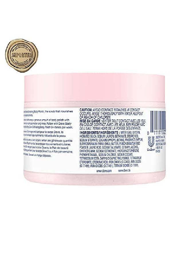Body Polish Exfoliating Scrub, Moisturizing Shea Butter And Pomegranate Seeds ; Nourishes & Conditions Soft Skin ; Sulphate Free, 298Gm