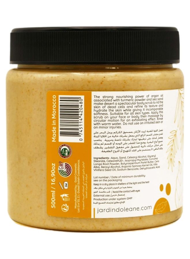 Face And Body Scrub With Grapeseed Turmeric Powder Beige 500grams