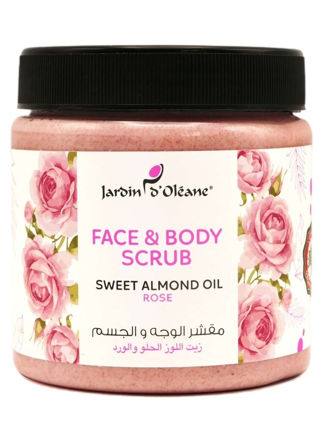 Face And Body Scrub With Sweet Almond Oil and Rose - Pink 500grams