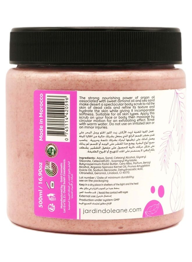 Face And Body Scrub With Sweet Almond Oil and Rose - Pink 500grams