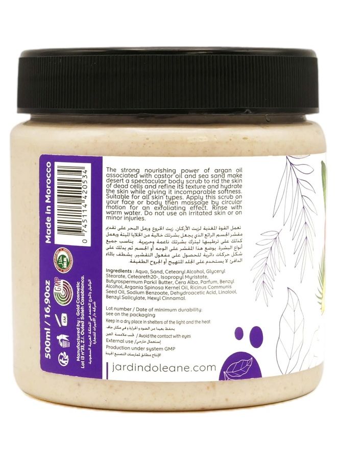 Face & Body Scrub With Castor Oil And Fruity Scent Beige 500grams