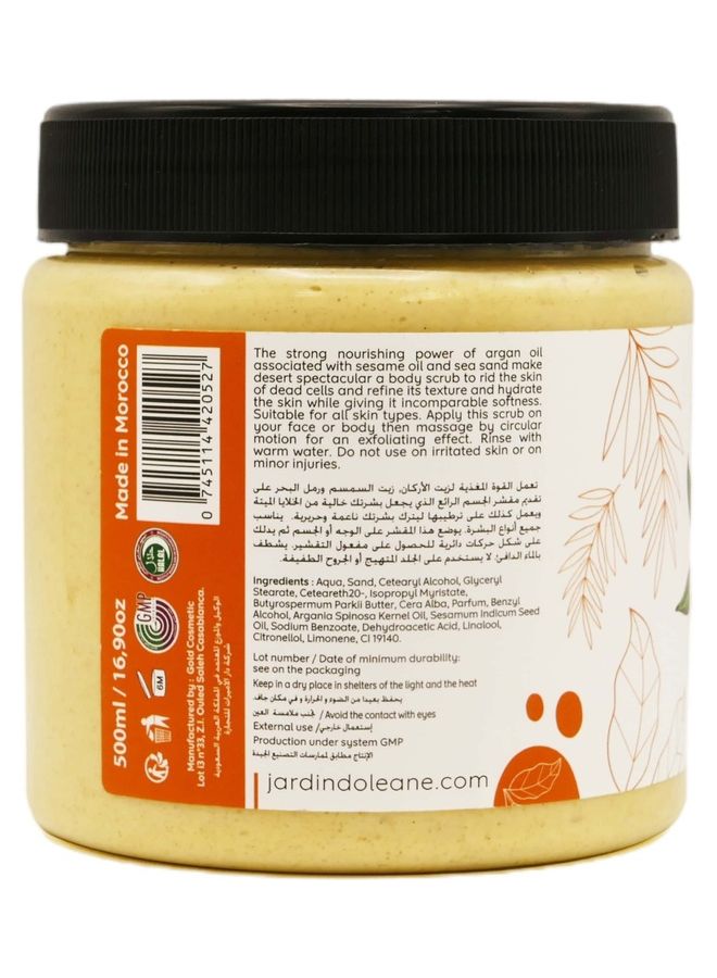 Face And Body Scrub With Sesame Oil and Orange Blossom Beige 500grams