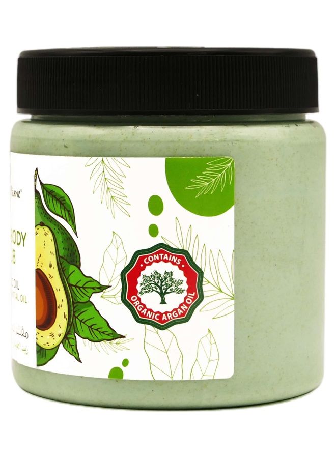 Face & Body Scrub With Avocado Oil And Verbena Essential Oil Green 500grams