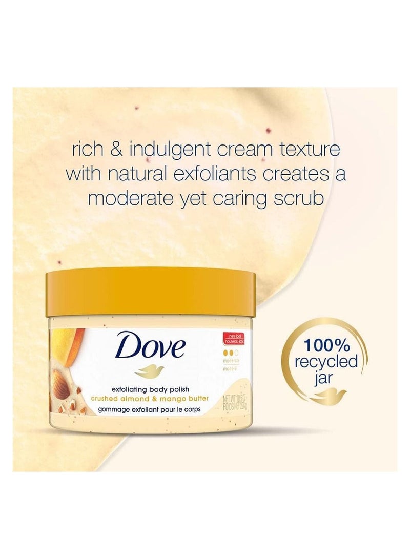 Exfoliating Body Polish Scrub For Dry Skin With Crushed Almond And Mango Butter Gently Exfoliates And Moisturizes To Reveal Instantly Soft Smooth And Healthy Skin 298gm