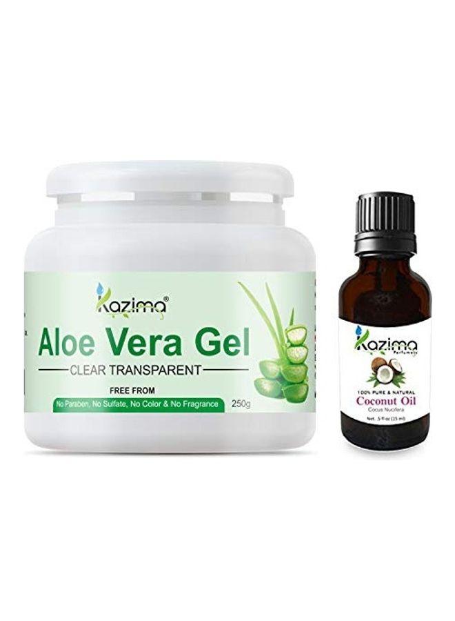 Combo Of 2, Aloe Vera Gel Raw And Coconut Oil 250grams