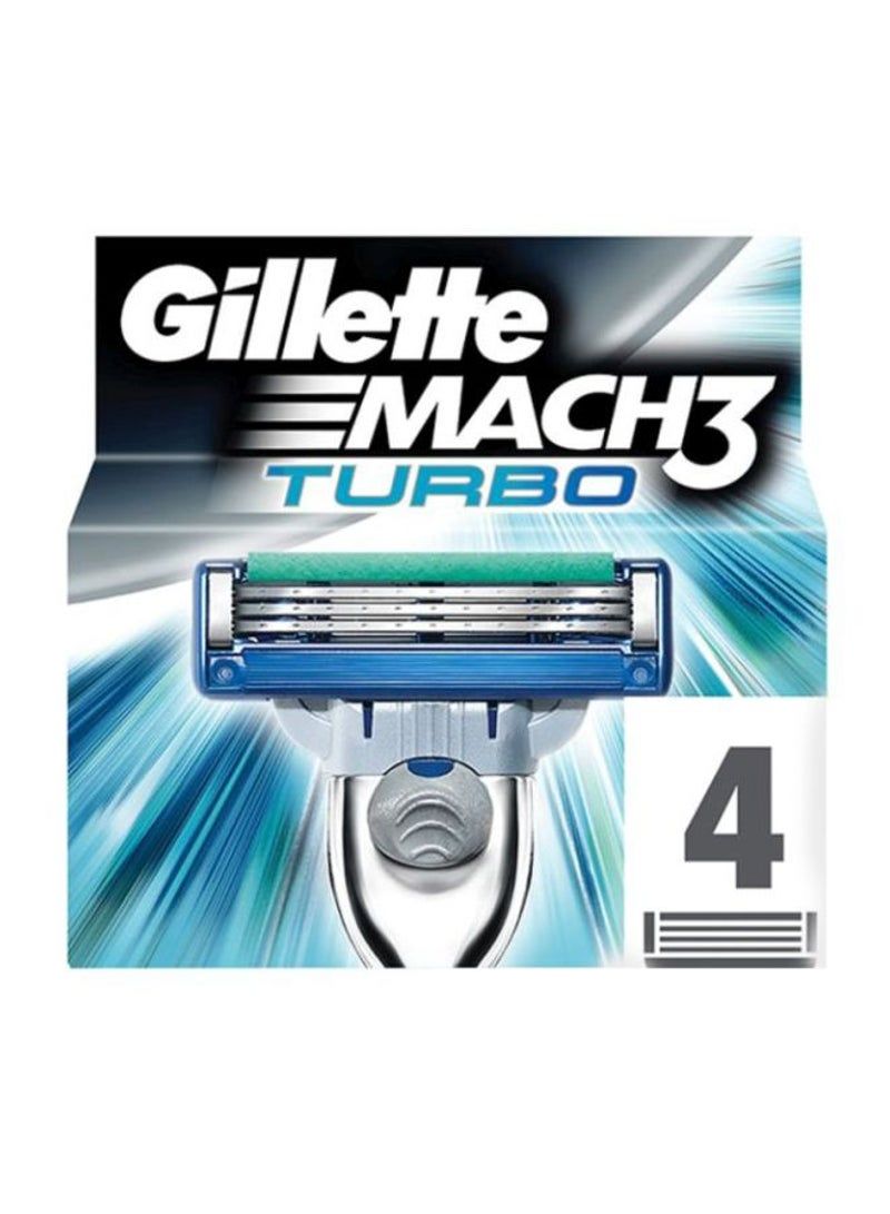 MACH3 Turbo 4-Blades Razor Grey/Silver/Blue