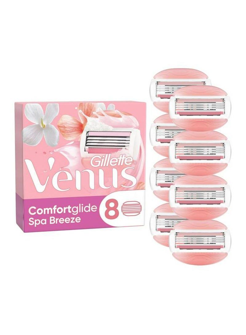 Gillette Venus ComfortGlide Spa Breeze Razor Blades Women, Pack of 8