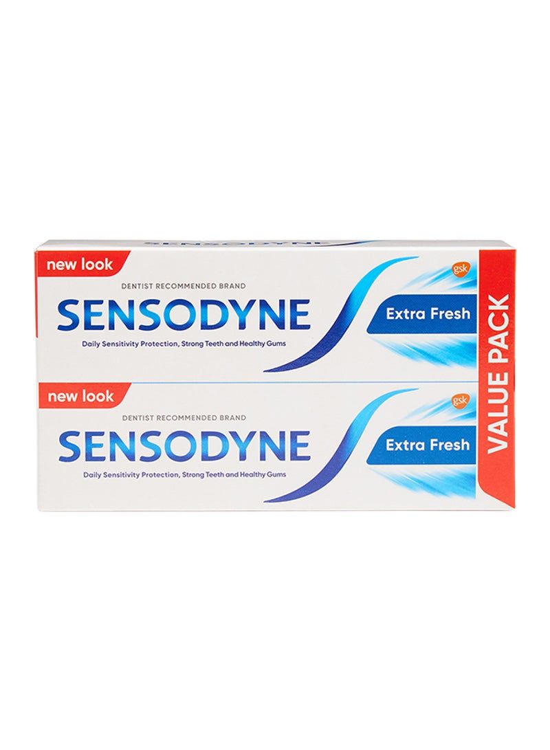 Toothpaste For Sensitive Teeth Extra Fresh Flavour Pack Of 2 75ml