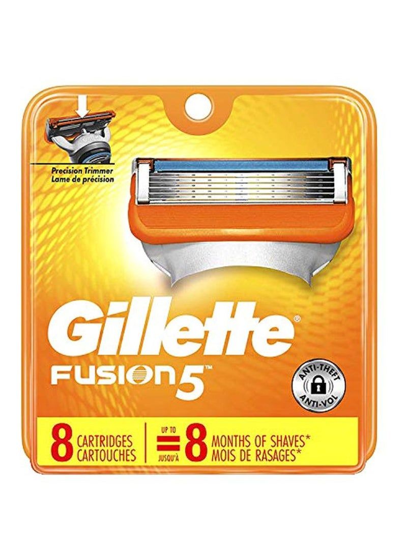 Fusion 5 Razor Blade Silver/Orange/Blue