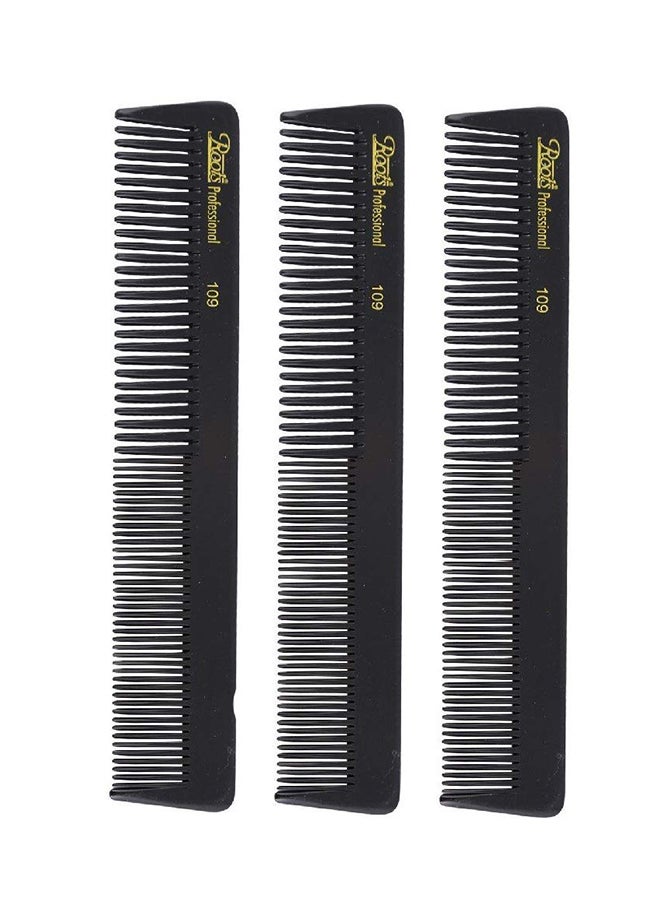 3-Piece Cutting Hair Comb Black