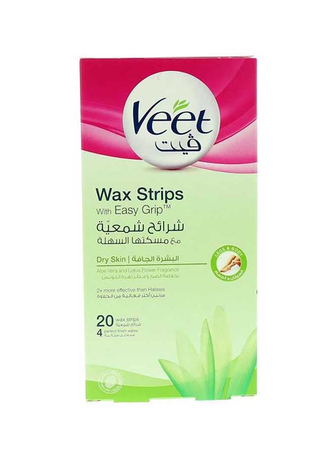 20-Piece Dry Skin Wax Strips 10grams