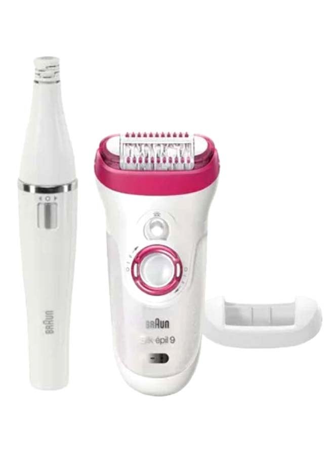 Silk-Epil 9 9-538 Wet And Dry Epilator With 3 Extras White/Pink