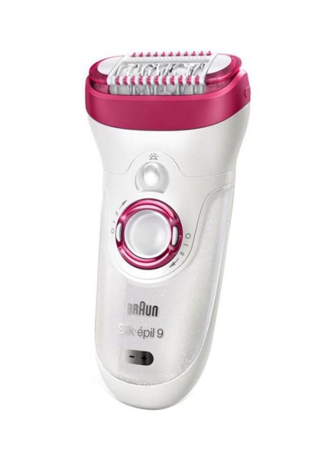 Silk-Epil 9 9-538 Wet And Dry Epilator With 3 Extras White/Pink