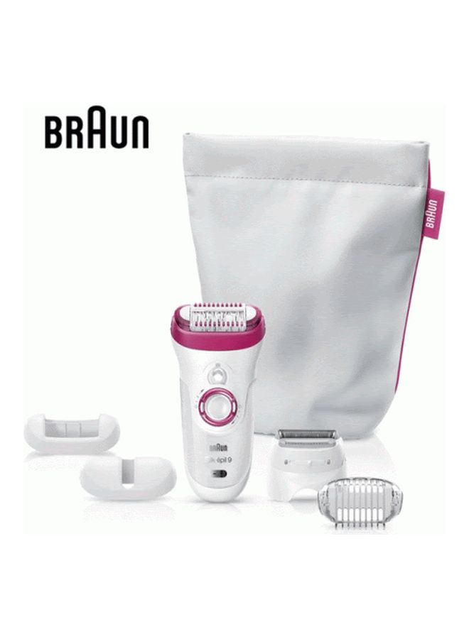 Silk-Epil 9 9-538 Wet And Dry Epilator With 3 Extras White/Pink