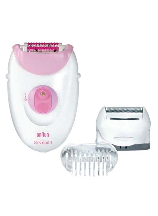 Silk-Epil 3 Epilator With Accessories Set Pink/White/Clear