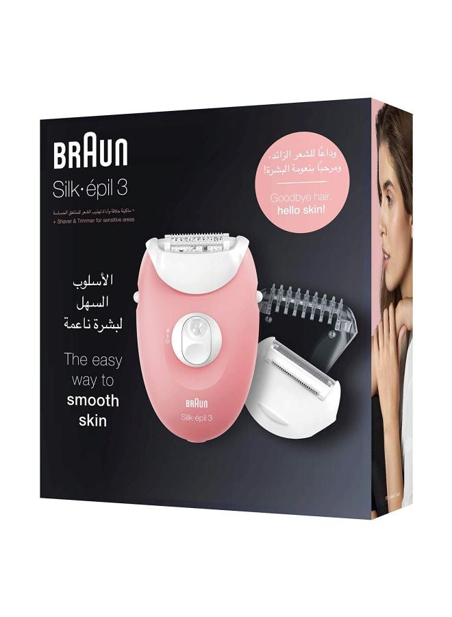 Silk Epil 3 3-440 epilator Set White/Pink/Silver