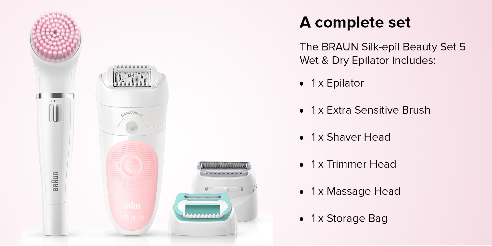 Silk-Epil SE 5875 Beauty Wet And Dry Epilator White/Pink