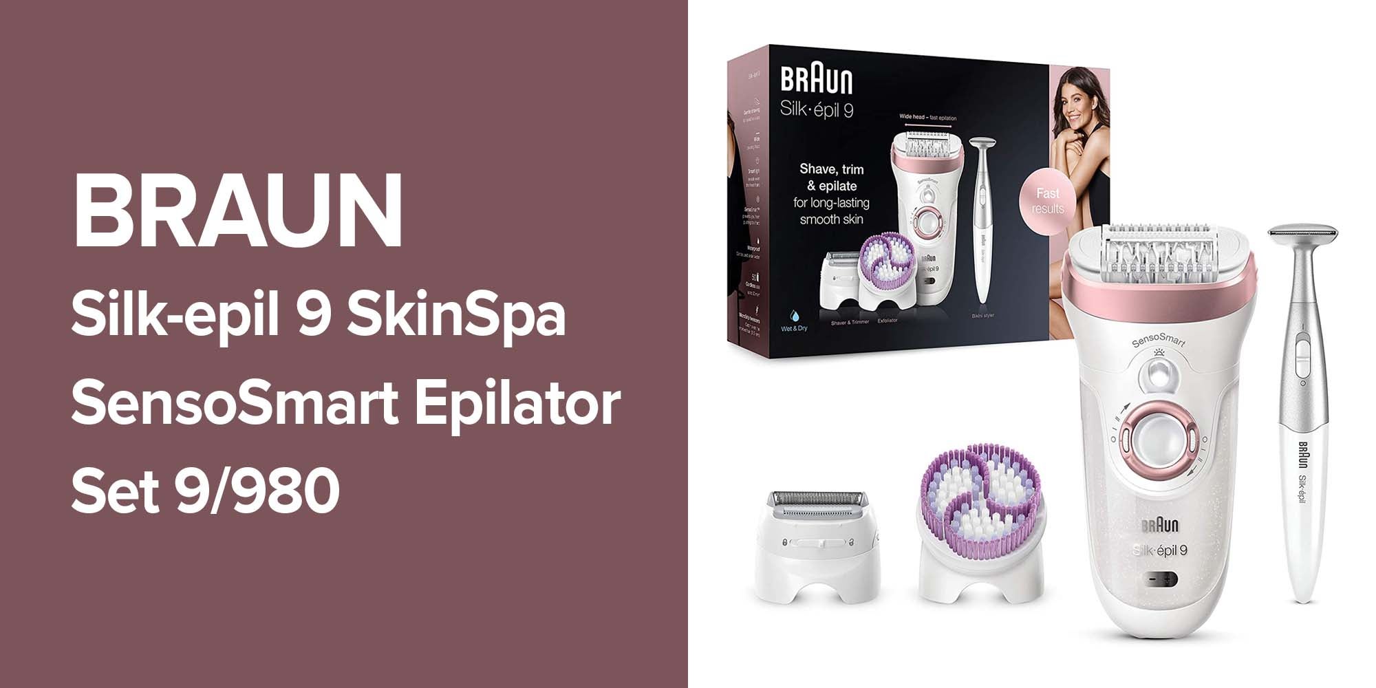 Silk-Epil 9 9/980 SkinSpa SensoSmart Epilator Set White/ Rose Gold