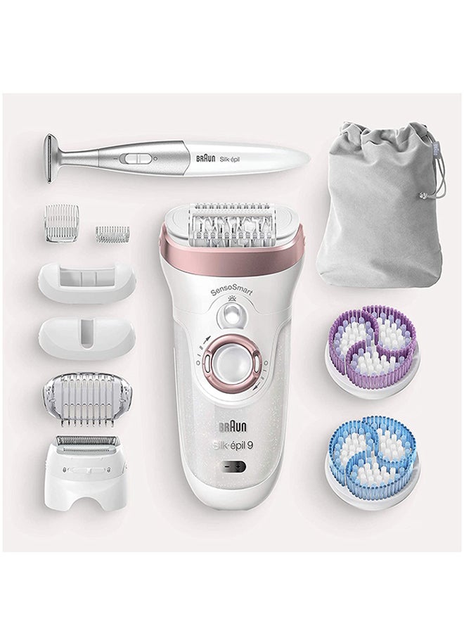 Silk-Epil 9 9/980 SkinSpa SensoSmart Epilator Set White/ Rose Gold