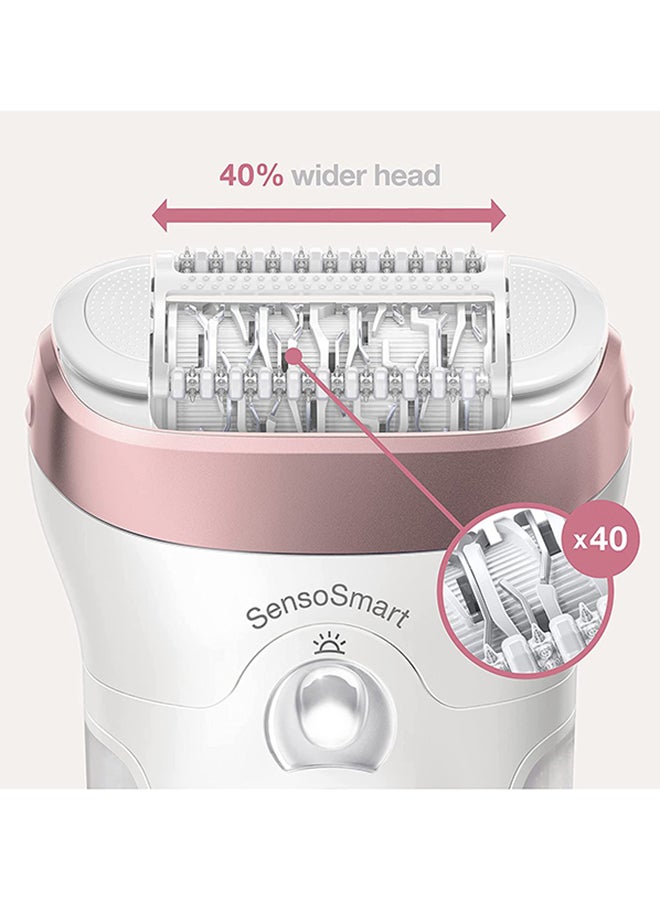 Silk-Epil 9 9/980 SkinSpa SensoSmart Epilator Set White/ Rose Gold