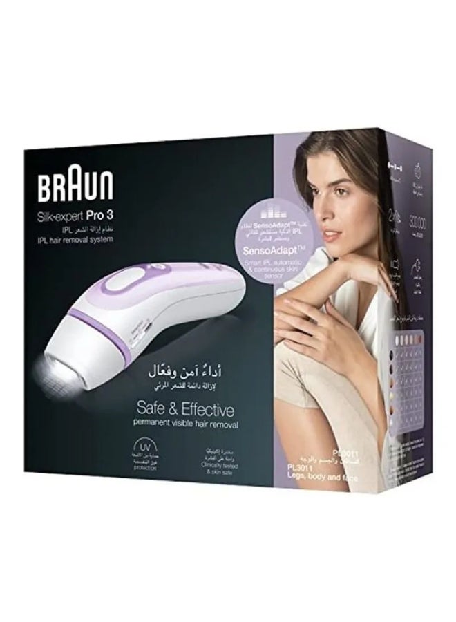 Silk-Expert Pro 3  IPL 3011 laser Epilator For Women With Venus Shaver And Luxurious Bag White/Purple 500grams