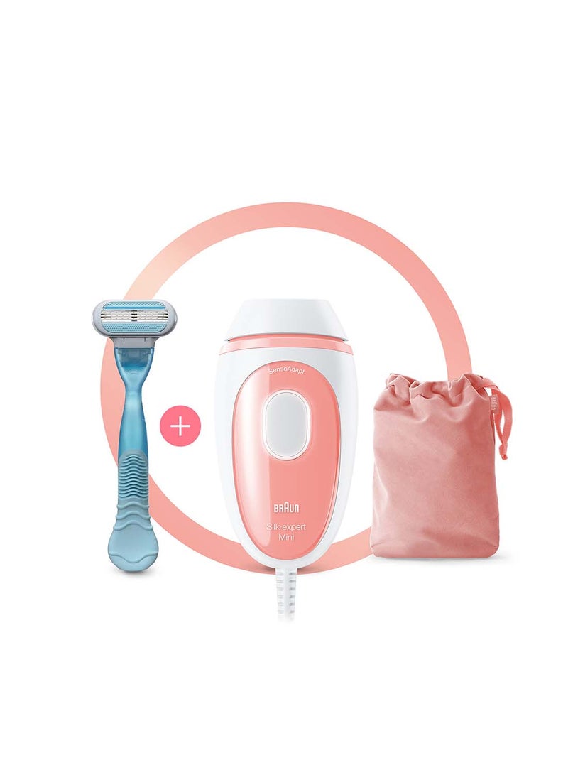 Silk Expert Mini PL1014 IPL With Venus Smooth Razor And Travel Pouch White 23.3 x 10.2 x 19.1cm