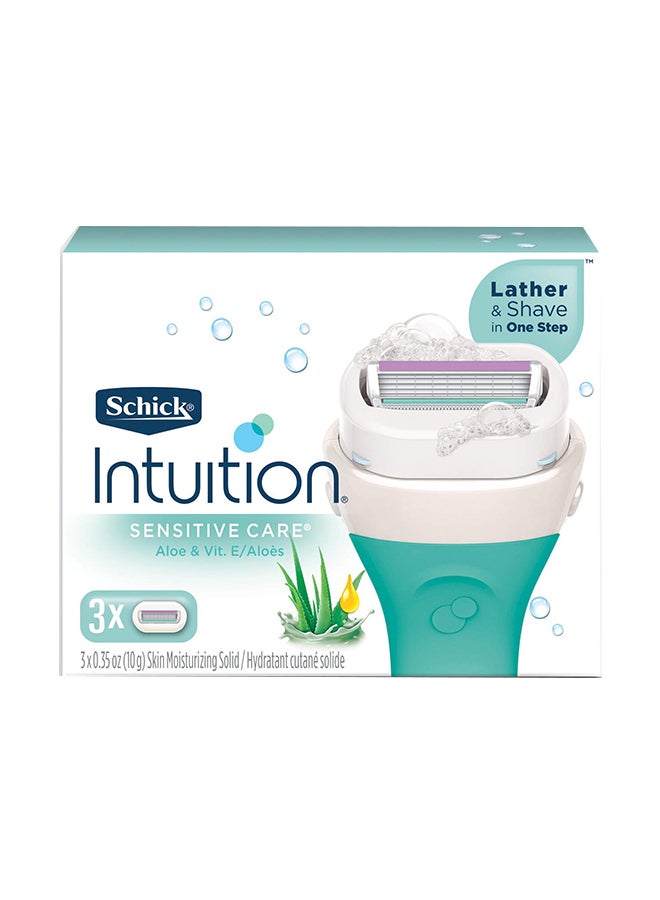 3-Piece Intuition Sensitive Care Moisturizing Razor Blade Refills Multicolour 10grams