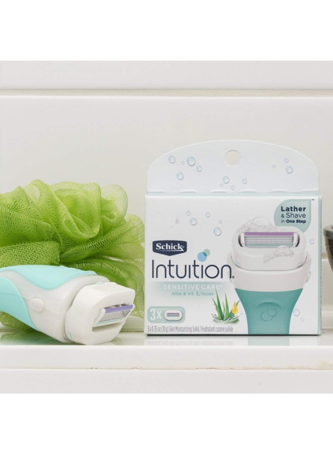 3-Piece Intuition Sensitive Care Moisturizing Razor Blade Refills Multicolour 10grams