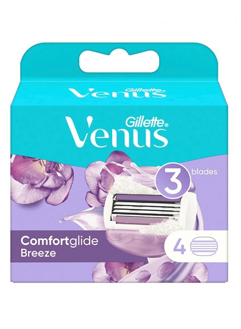 Venus Comfortglide Breeze Women's Razor Blade Refills, 4 Count