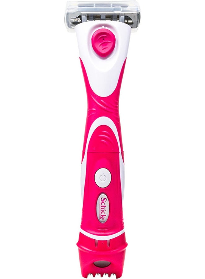 Quattro For Women 4 Blade Hair Trimmer Kit For Women-Razor & Bikini Trimmer In 1-Enriched With Papaya & Pearl-Shave, Trim & Transform-Long Lasting Smooth Shave-Easy Trim-1 Razor With Trimmer