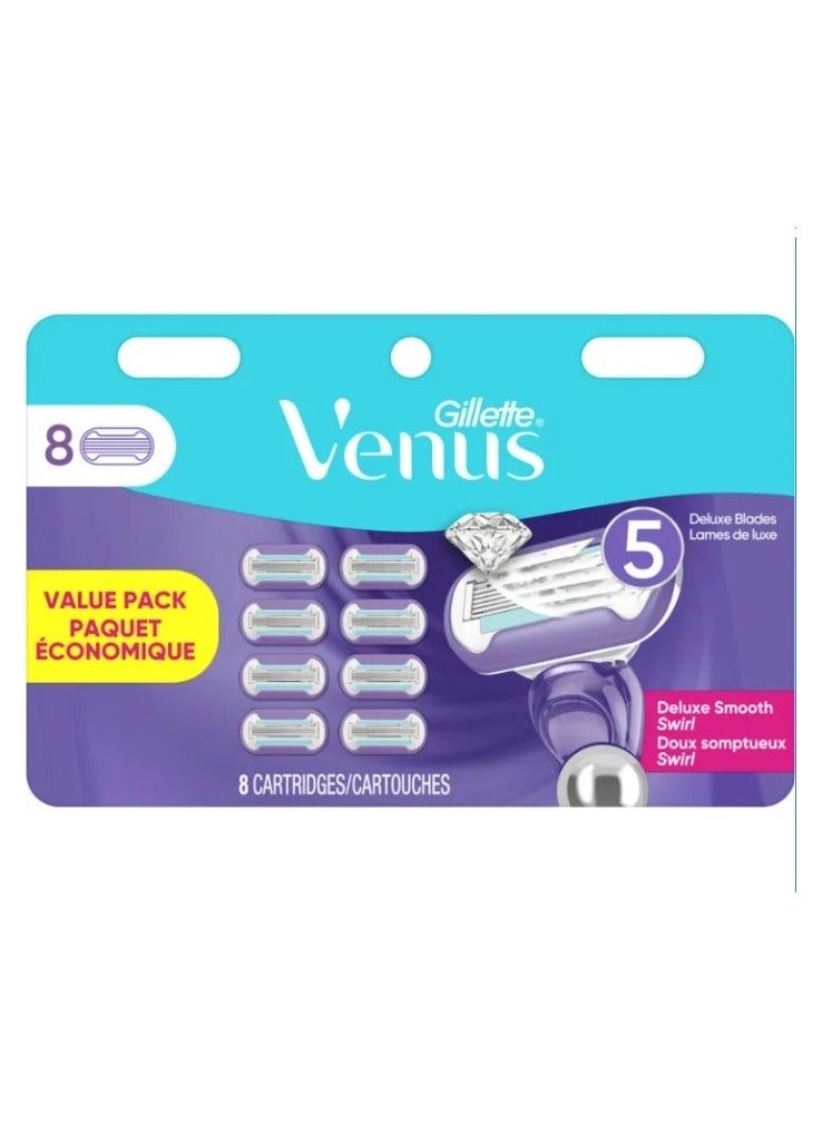 Venus Deluxe Smooth Swirl Women's Razor Blades 8 count