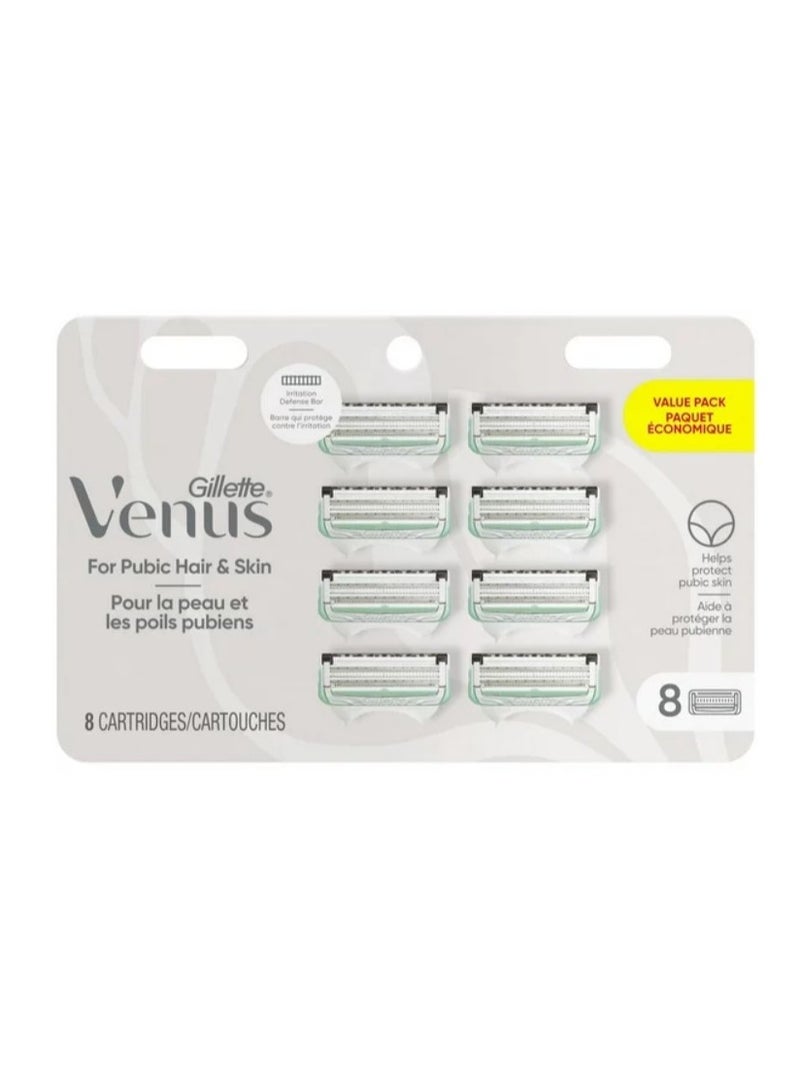 Gillette Venus Intimate Grooming Women's Bikini Razor Blades For Pubic Hair And Skin, 8 Refills