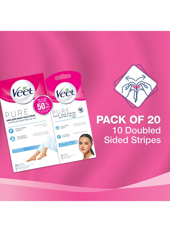 Wax Strips For Sensitive Skin, Pack Of 40