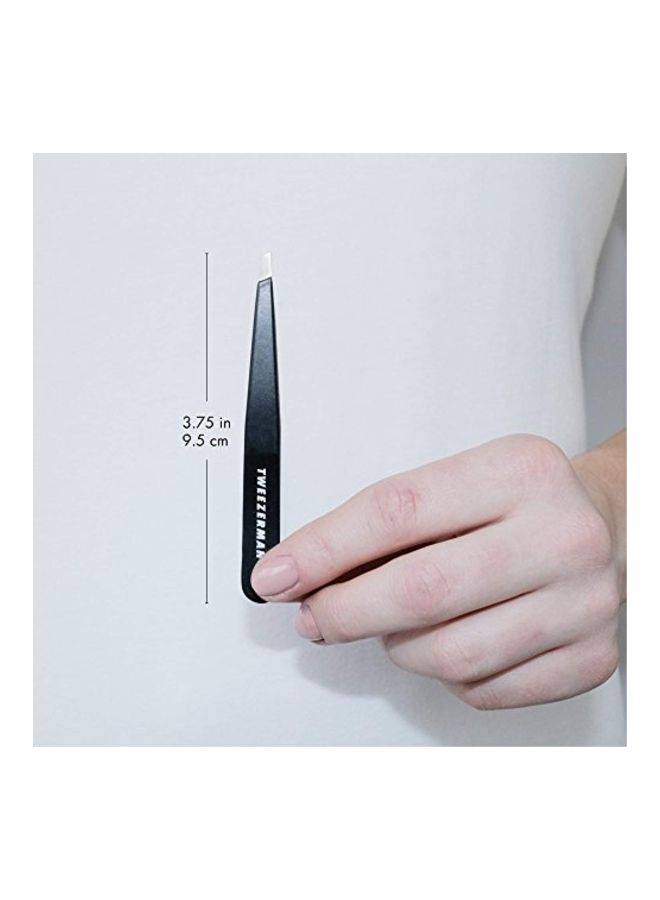 Slant Tweezer Black/White/Silver