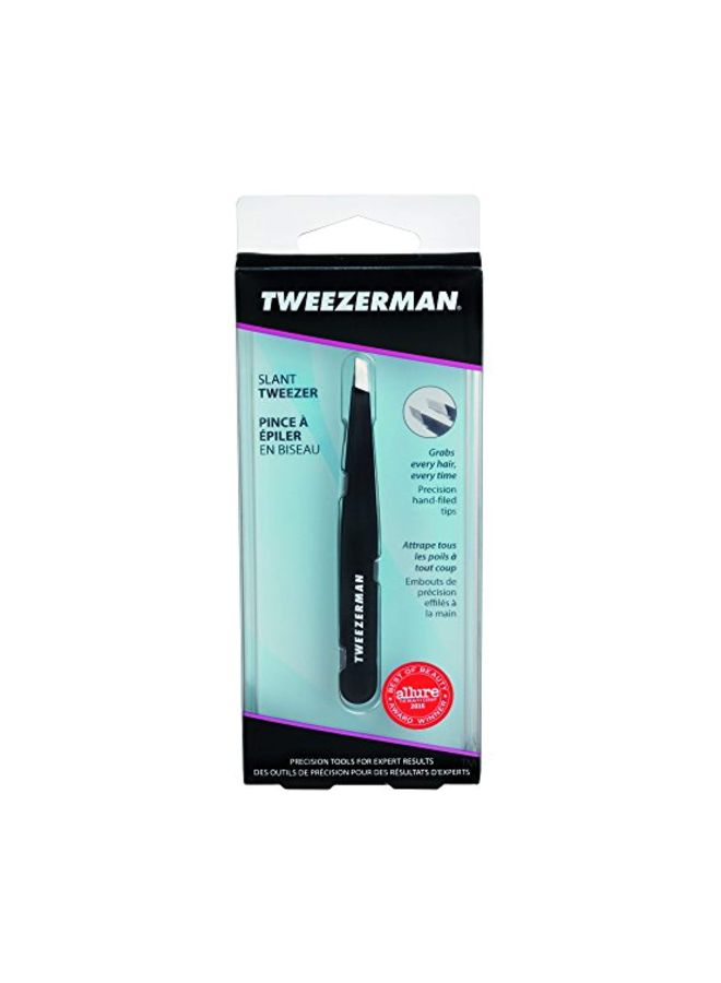 Slant Tweezer Black/White/Silver